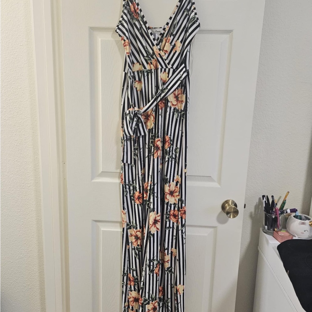 Floral Striped jumpsuit